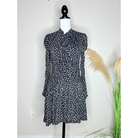 Rebecca Taylor Coquette Cottagecore Wool Dress Turtleneck Ruch Longsleeve Medium - Picture 4 of 11